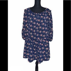 Max Studio Floral Drop Waist Babydoll Mini Dress